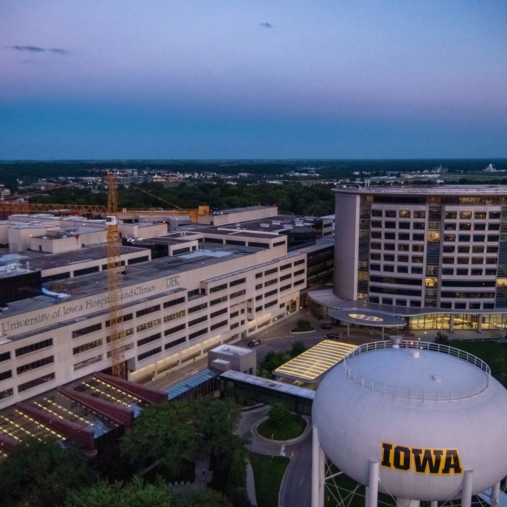 Aerial photo of University of Iowa Hospitals and Clinics