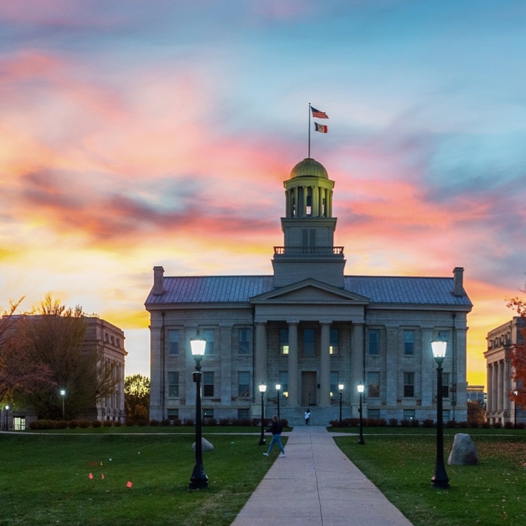 Pentacrest at Sunset