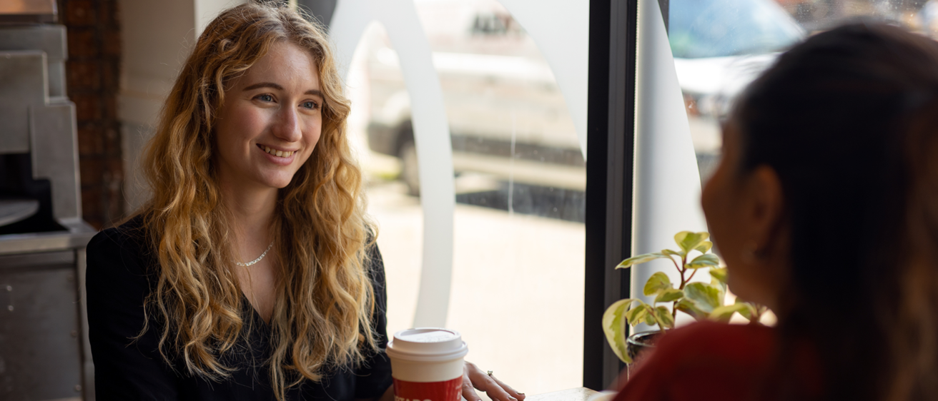 Students getting coffee together