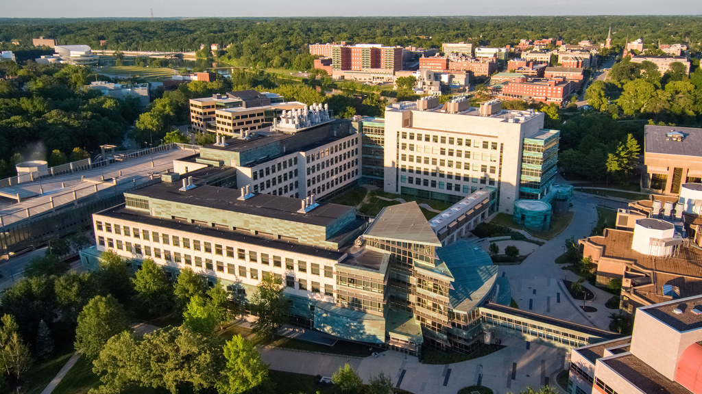 Health Science campus aerial drone photo