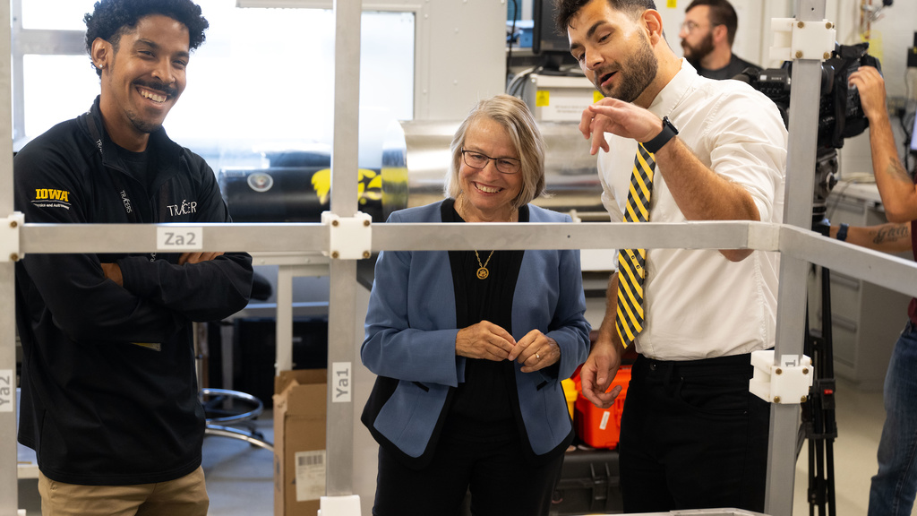 Representative Miller Meeks visiting the physics department
