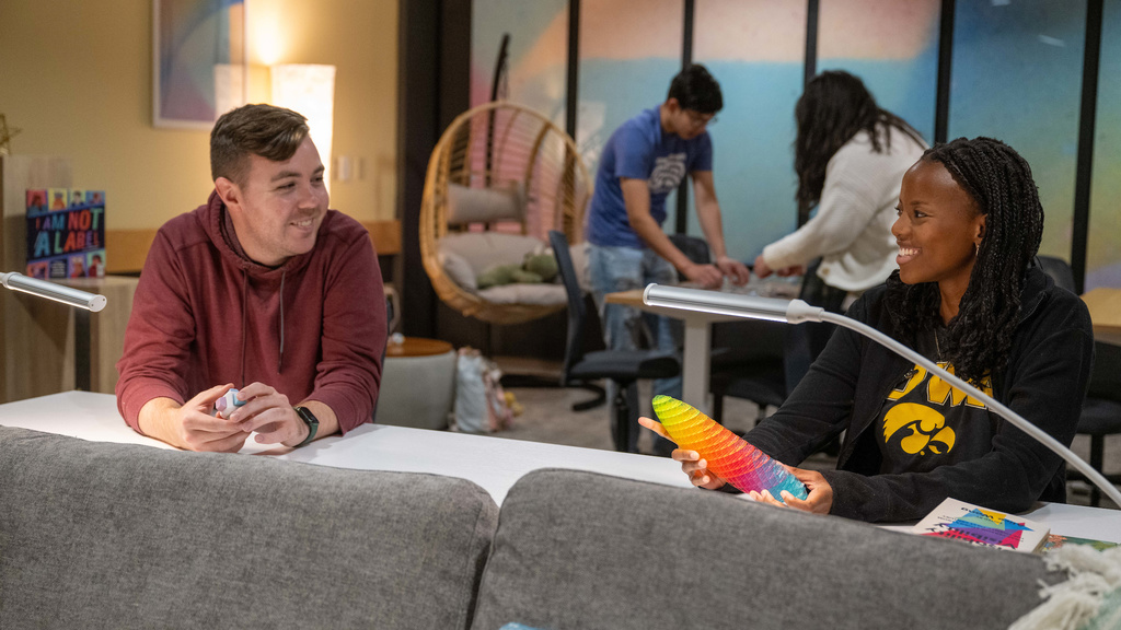 Students in the new Student Disability Services lounge