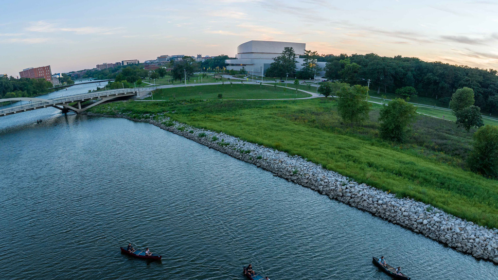Canoes on the Iowa River