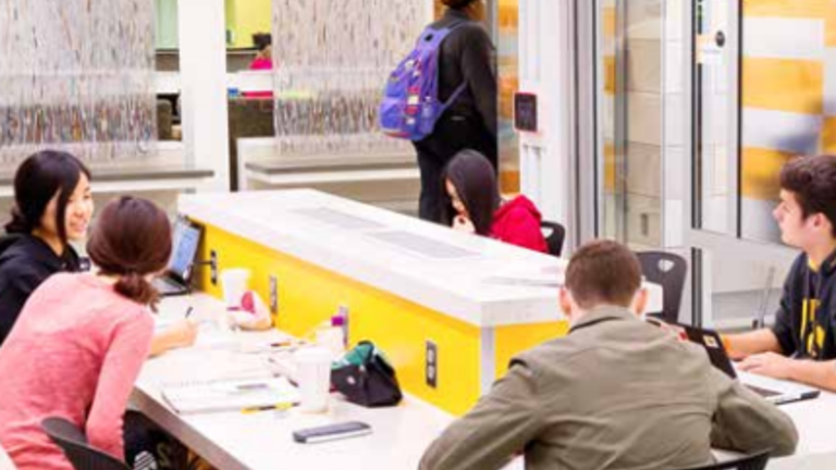 Students in a TILE classroom.